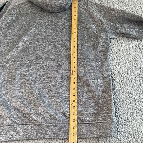 Adidas Essentials Sweater Mens Large Gray Charcoal Hoodie Sportswear Climawarm - Picture 10 of 13